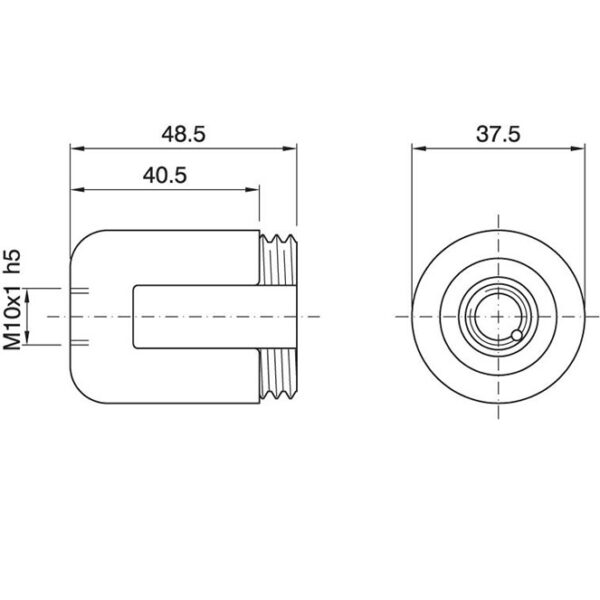 Capa branca p/suporte E27 3-pc c/porca metálica M10 e paraf. anti-rotac p/interruptor, em baquelite - Image 2