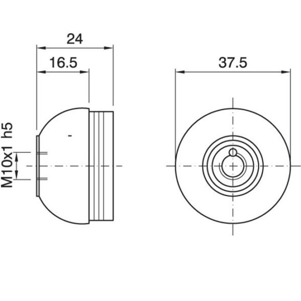 Capa branca p/suporte E27 3-pc com porca metálica M10, parafuso anti-rotação e Terra, em baquelite - Image 2