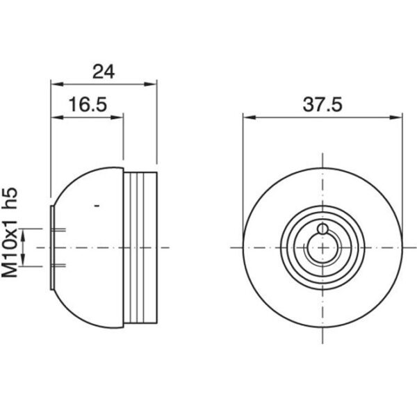 Capa preta p/suporte E27 3-pc com porca metálica M10, parafuso anti-rotaçãoe Terra, em baquelite - Image 2