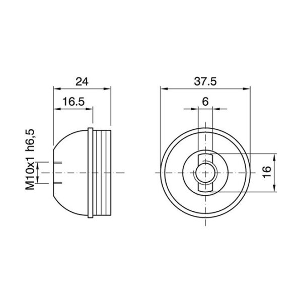 Capa branca brilhante p/suporte E27 de 3-peças com rosca (M10x1) e batente, em resina termoplástica - Image 2