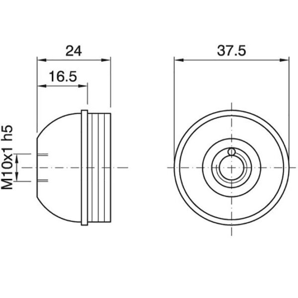 Capa preta para suporte E27 de 3-peças com porca metálica M10 e paraf. anti-rotação, resina termopl - Image 2