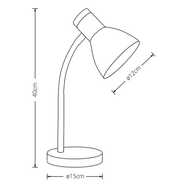 Candeeiro de mesa ARGOS 1xE27 Alt.42cmxD.15cm Cinzento/Madeira - Image 3