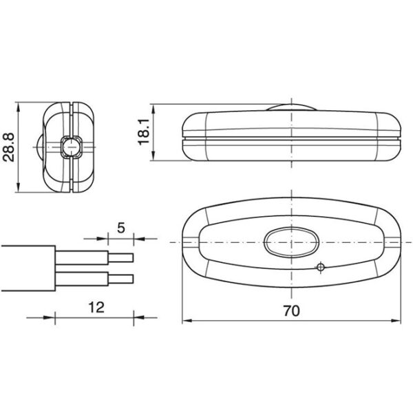 Regulador de mão com botão de pressão 10-150W 230Vac, em branco - Image 2