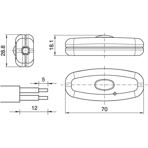 Regulador de mão com botão de pressão 10-150W 230Vac, em transparente - Image 2