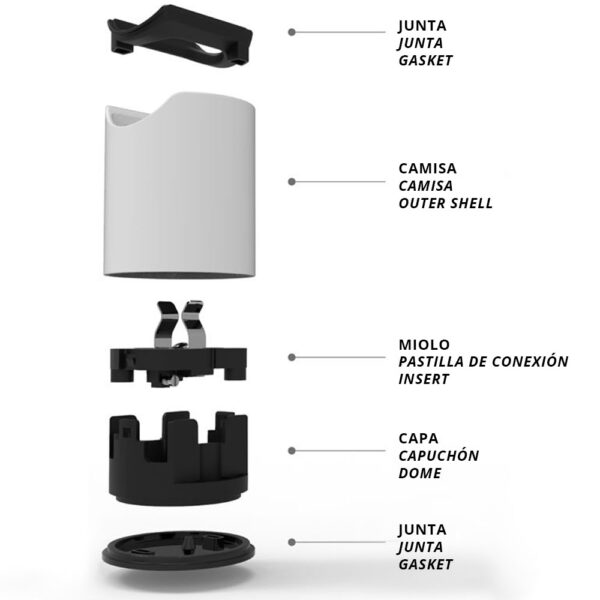 Suporte de lâmpada S14D LINESTRA IP44, em resina termoplástica branca - Image 2