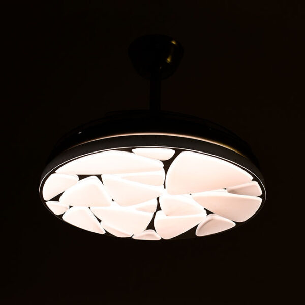 Ventoinha de tecto MARTE cromada, 4 palas retráteis, 72W LED 3000|4000|6000K, Alt.35xD.108/50cm - Image 2