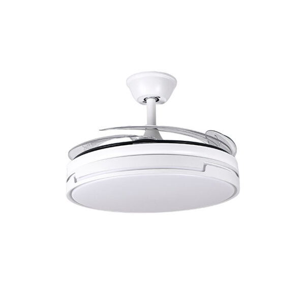 Ventoinha de tecto ROBIN branca, 4 palas retráteis, 72W LED 3000|3500|6500K, Alt.35xD.107/50cm - Image 2