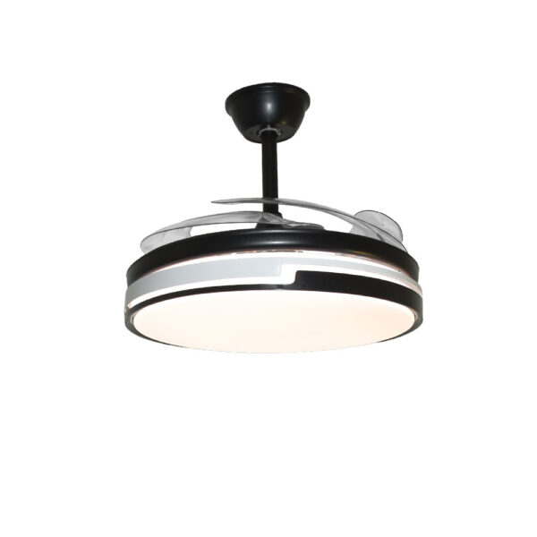 Ventoinha de tecto ROBIN preta, 4 palas retráteis, 72W LED 3000|3500|6500K, Alt.35xD.107/50cm - Image 3