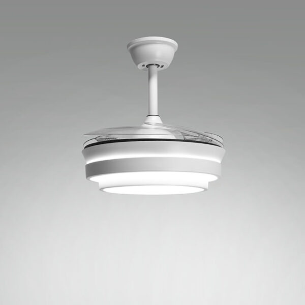 Ventoinha de tecto SELENE MINI branco, 4 palas retráteis, 48W LED 3000|4000|6000K, Alt.35xD.91/40cm - Image 2