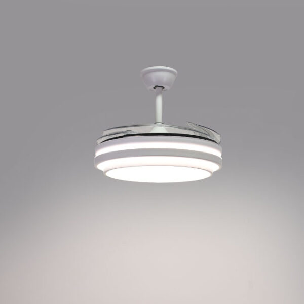 Ventoinha de tecto SELENE branco, 4 palas retráteis, 72W LED 3000|4000|6000K, Alt.35xD.108/50cm - Image 3