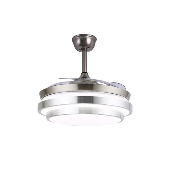 Ventoinha de tecto SELENE níquel, 4 palas retráteis, 72W LED 3000|4000|6000K, Alt.35xD.108/50cm - Image 2