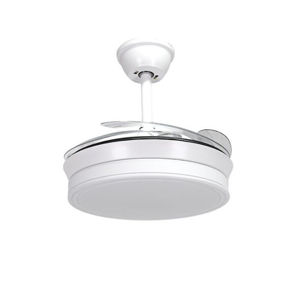 Ventoinha de tecto ASGARD MINI branca, 4 palas retráteis, 48W LED 3000|4000|6000K, Alt.45xD.91/40cm - Image 2