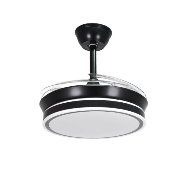 Ventoinha de tecto ASGARD MINI preta, 4 palas retráteis, 48W LED 3000|4000|6000K, Alt.45xD.91/40cm - Image 2