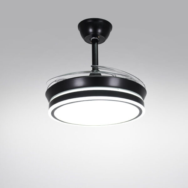 Ventoinha de tecto ASGARD MINI preta, 4 palas retráteis, 48W LED 3000|4000|6000K, Alt.45xD.91/40cm - Image 3