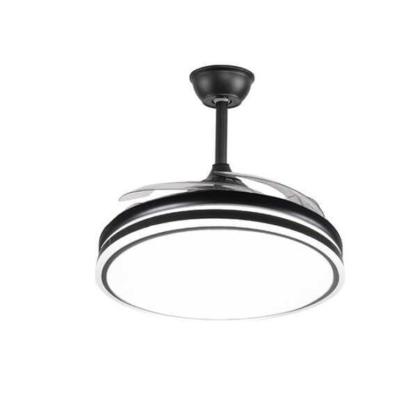 Ventoinha de tecto ASGARD preta, 4 palas retráteis, 72W LED 3000|4000|6000K, Alt.35xD.108/50cm - Image 2
