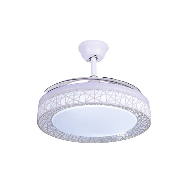Ventoinha de tecto NIDO branca, 4 palas retráteis, 72W LED 3000|4000|6000K, Alt.35xD.108/50cm - Image 2