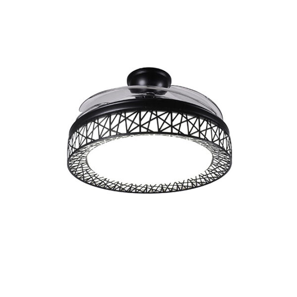 Ventoinha de tecto NIDO preta, 4 palas retráteis, 72W LED 3000|4000|6000K, Alt.35xD.108/50cm - Image 2
