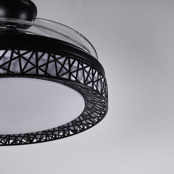 Ventoinha de tecto NIDO preta, 4 palas retráteis, 72W LED 3000|4000|6000K, Alt.35xD.108/50cm - Image 3