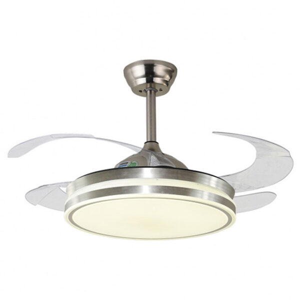 Ventoinha de tecto ASGARD níquel, 4 palas retráteis, 72W LED 3000|4000|6000K, Alt.35xD.108/50cm - Image 2