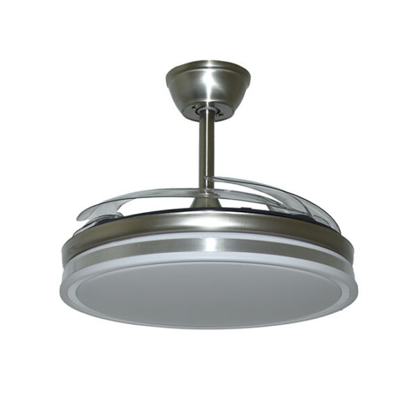 Ventoinha de tecto ASGARD níquel, 4 palas retráteis, 72W LED 3000|4000|6000K, Alt.35xD.108/50cm - Image 3