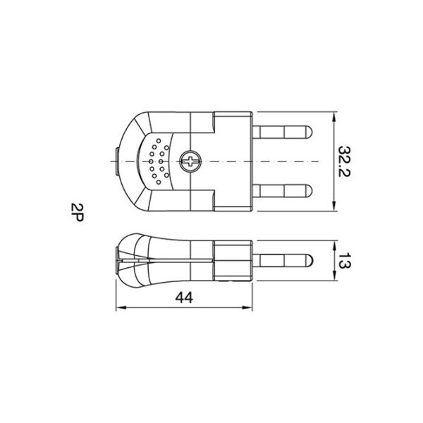 Ficha transparente 2P reutilizável 250Vac, 10A, IP20, em resina termoplástica - Image 2
