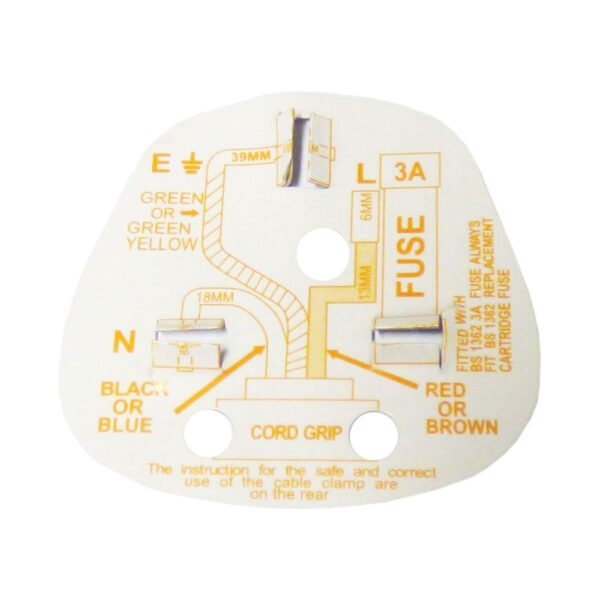 Ficha Inglesa (UK) tipo G preta com fusível 3A, 2P+T, 250Vac, em resina termoplástica - Image 3