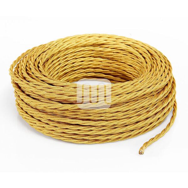 Cabo elétrico torcido revestido a tecido H05V2-K FRRTX 3x0,75mm2 D.6.4mm, em dourado - Image 2