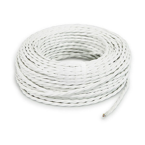 Cabo elétrico torcido revestido a tecido H05V2-K FRRTX 3x0,75mm2 D.6.4mm, em branco TR3 - Image 2