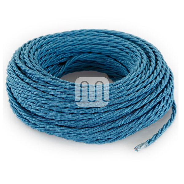 Cabo elétrico torcido revestido a tecido H05V2-K FRRTX 3x0,75mm2 D.7.0mm, em azul turquesa TR419 - Image 2