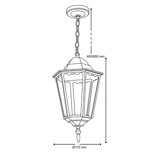 Suspensão LISA IP34 1xE27 Alt.Reg.xD.17cm Preto - Image 2