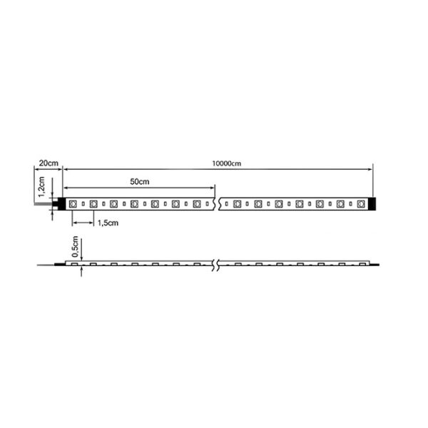 Fita LED 230V 15W/m 72LED/m RGB+W (4000K) IP65 50m/rolo - Image 2