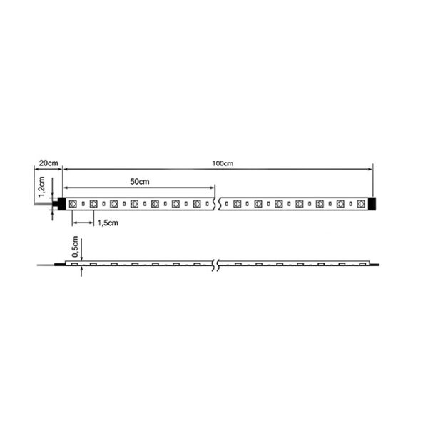 Fita LED 230V 15W/m 72LED/m RGB+W IP65 1m (múltiplos de 5m) - Image 2