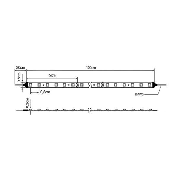 Fita LED 24Vdc 9,6W/m 120LED/m 4000K IP20 1m (múltiplos de 5m) - Image 2