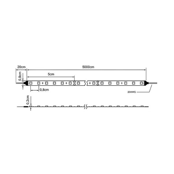 Fita LED 24Vdc 9,6W/m 120LED/m 6000K IP20 50m/rolo - Image 2