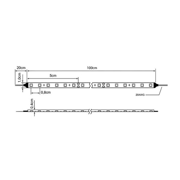 Fita LED 24Vdc 9,6W/m 120LED/m 3000K IP67 1m (múltiplos de 5m) - Image 2