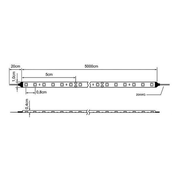 Fita LED 24Vdc 9,6W/m 120LED/m 6000K IP67 50m/rolo - Image 2