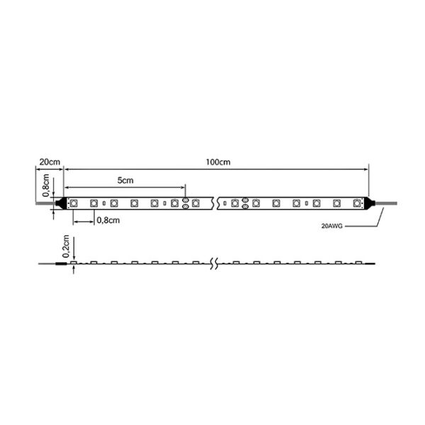 Fita LED 230V 17W/m 130LED/m 3000K IP65 1m (múltiplos de 5m) - Image 2