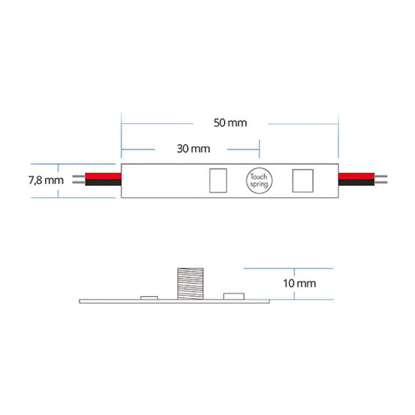 Mini interruptor de toque e regulador 12V/24Vdc 1 canal 3A - Image 3