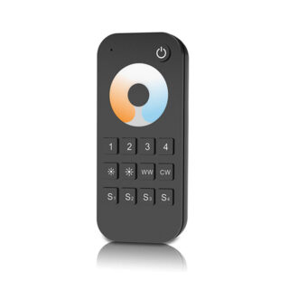 Comando remoto RF com roda tátil CCT (2cores), 4 zonas, com luz indicadora LED, íman (pilhas AAAx2)