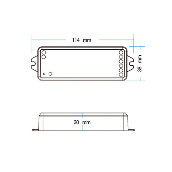 Controlador Wifi e RF 2 canais 5A/canal para fitas LED monocor 12/24Vdc - Image 2