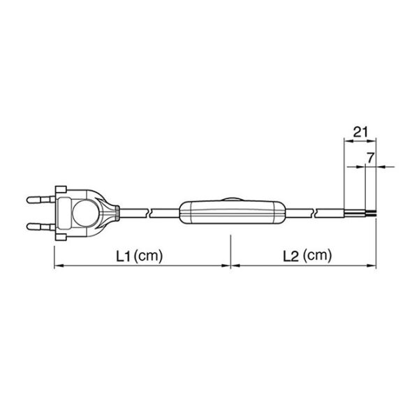 Extensão eléctrica 1,5m (100*50) fio 2x0,75mm² dourado, ficha EU 2P e regulador de mão dourados - Image 2