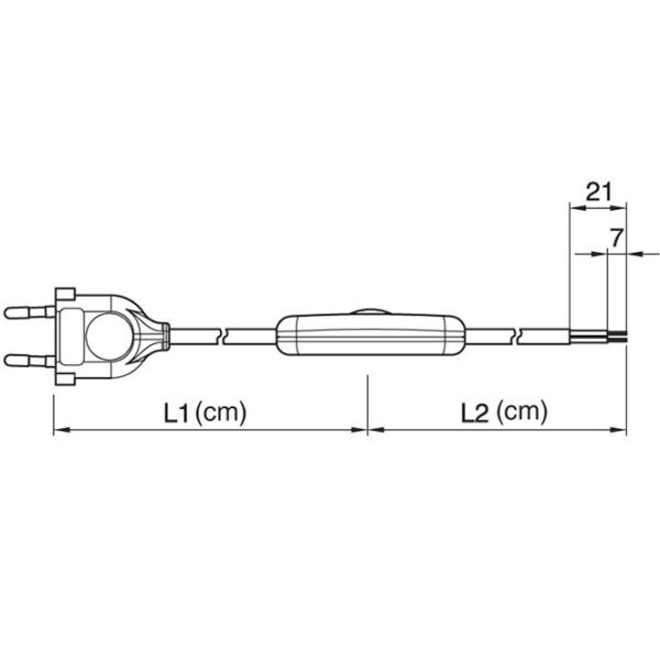 Extensão eléctrica 1,5m (100*50) fio 2x0,75mm² preto, ficha EU 2P e regulador de mão pretos - Image 2