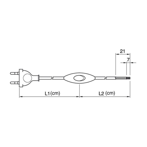 Extensão eléctrica 2,0m (100*100) fio 2x0,75mm² branco, ficha EU 2P e interruptor de mão brancos - Image 2