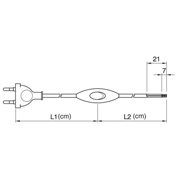 Extensão eléctrica 2,3m (100*130) fio 2x0,75mm² preto, ficha EU 2P e interruptor de mão pretos - Image 2