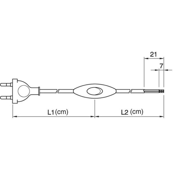 Extensão eléctrica 2,0m fio 2x0,75mm² transparente, ficha EU 2P e interruptor de mão transparentes - Image 2