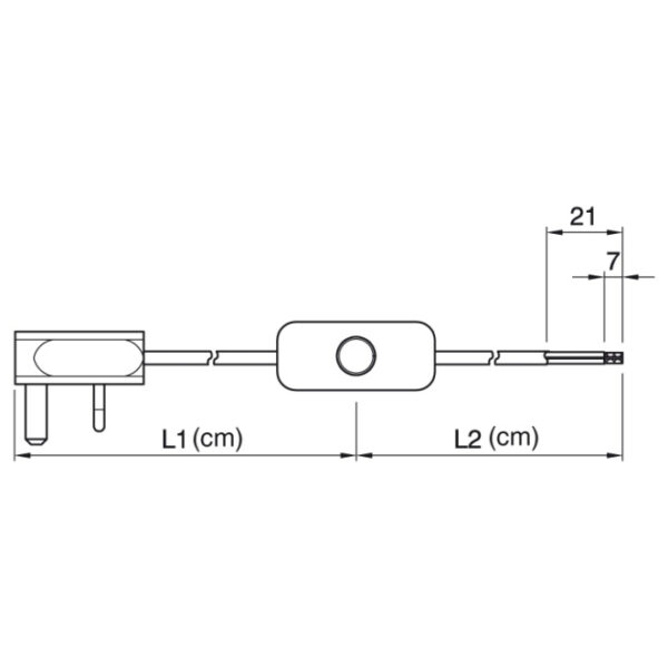 Extensão eléctrica 1,5m (100*50) fio 2x0,75mm² preto, ficha Inglesa (UK) e interruptor de mão pret - Image 2