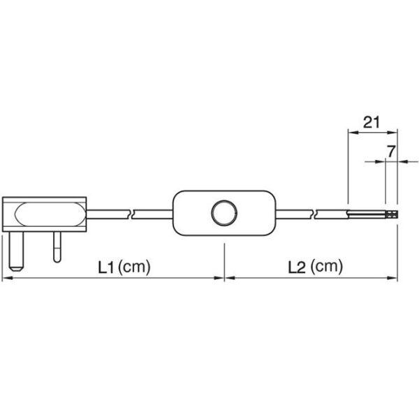 Extensão eléctrica 2,0m (120*80) fio 2x0,75mm² preto,ficha Inglesa (UK) e interruptor de mão pretos - Image 2