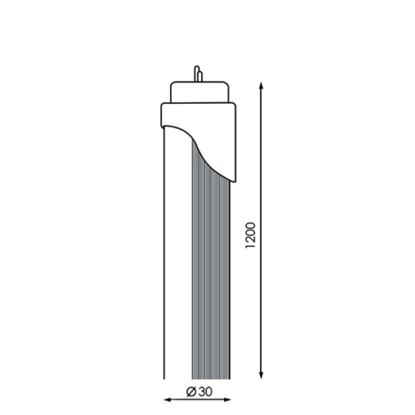 Tubo LED T8 1200 Mm Ekran 17W Azul Conexão de Um Lado - Image 2