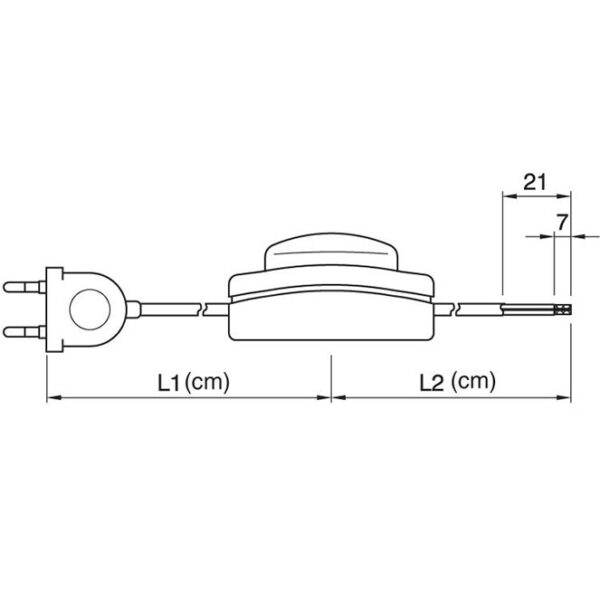 Extensão eléctrica 3,0m fio 2x0,75mm² transparente, ficha EU 2P e interruptor de pé transparentes - Image 2