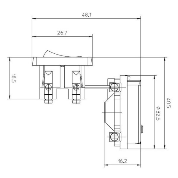 Miolo para suporte E27 de 3-peças preto com interruptor, e travão anti-desenroscamento, em baquelite - Image 2